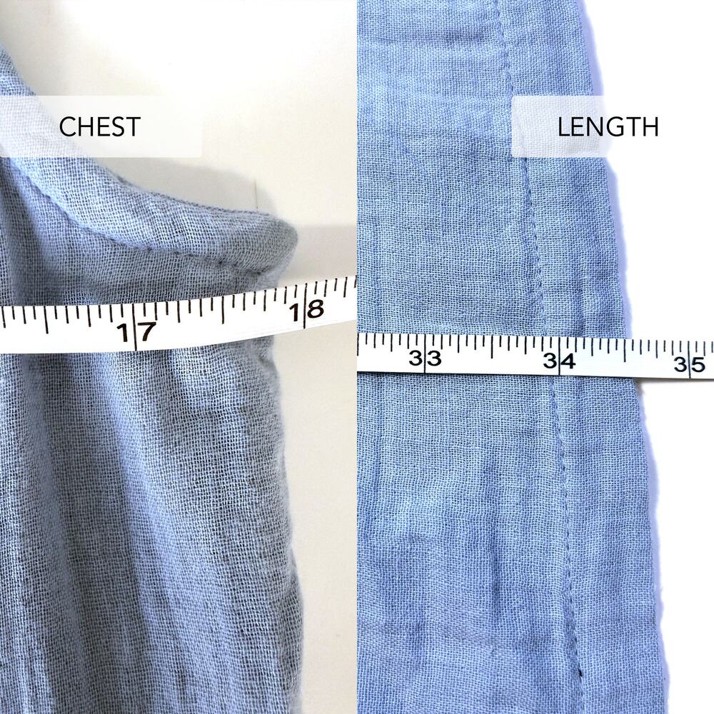 Quince NWT 100% Organic Cotton Gauze Sleeveless Swing Dress Ocean Breeze S - Picture 15 of 15